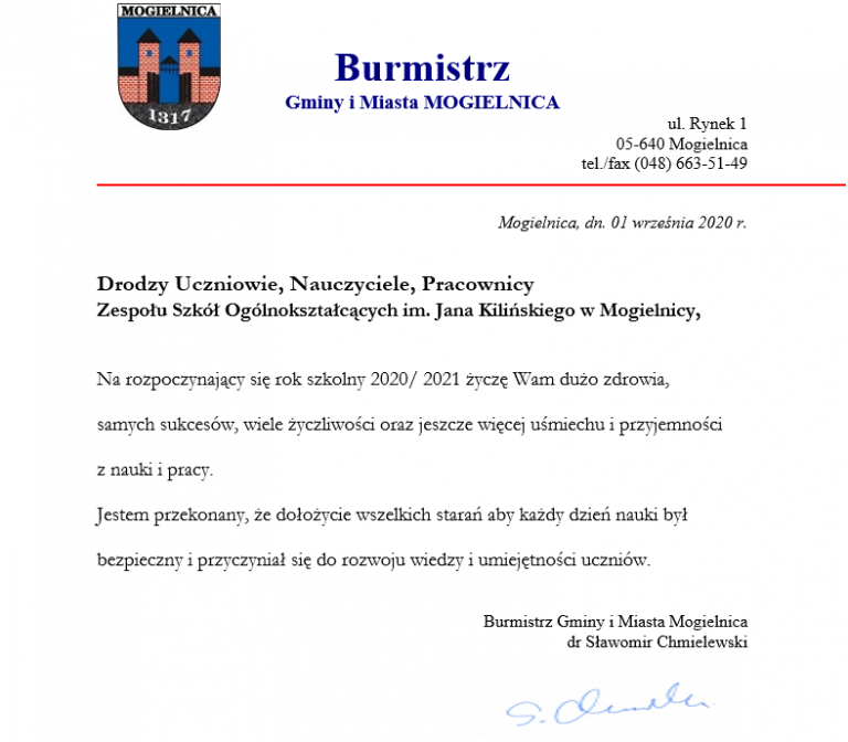 Read more about the article Burmistrz Gminy i Miasta MOGIELNICA